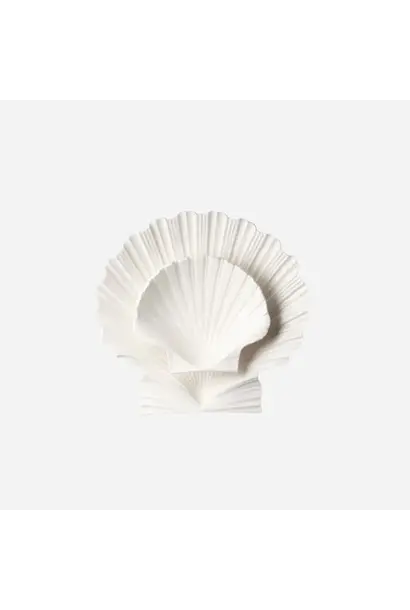 Hopewood Interiors - Large Shell Plate - White Ceramic - Italy
