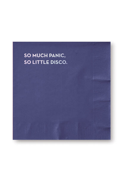 So Much Panic So Little Disco Napkins - Plum with  Holographic Print - Box of 20 - USA