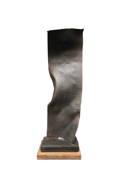 Francesco Petrolo - Uno Uno, 2024 - Hand forged steel on wooden base - 49x17x12cm