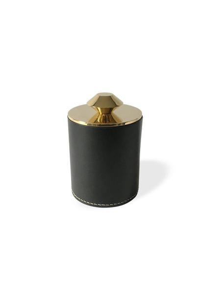 Les Few - Annette X Large Black Leather Box with Brass Lid - Sweden