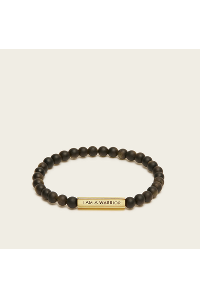 SPIRITUS STONES - " I AM A WARRIOR " AFFIRMATION BRACELET WITH OBSIDIAN