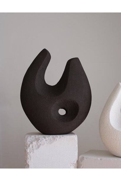 Jan Vogelpoel - Source (Black), 2024 - Smooth black Scarva clay - 43x36x14cm