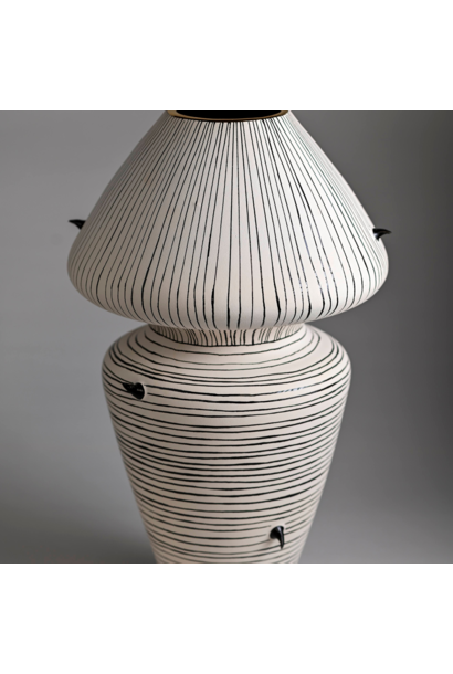 Waylande Gregory - Bell Vase XL - Black Lines Cream - H40 W24cm