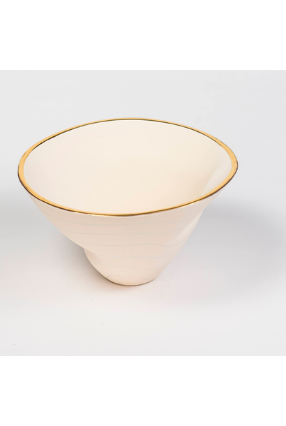 Waylande Gregory - Free Form Bowl Medium - Cream Ivory Waves - D25 W14cm