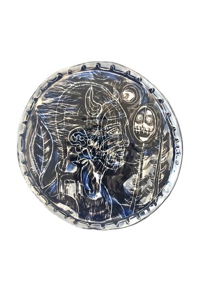 SOLD - Paul O'Connor - Careless Whisper Plate, 2024 - Glazed porcelain - 17x17x1cm