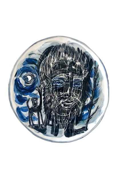 SOLD - Paul O'Connor - Calling Your Name Plate, 2024 - Glazed porcelain - 17x17x1cm