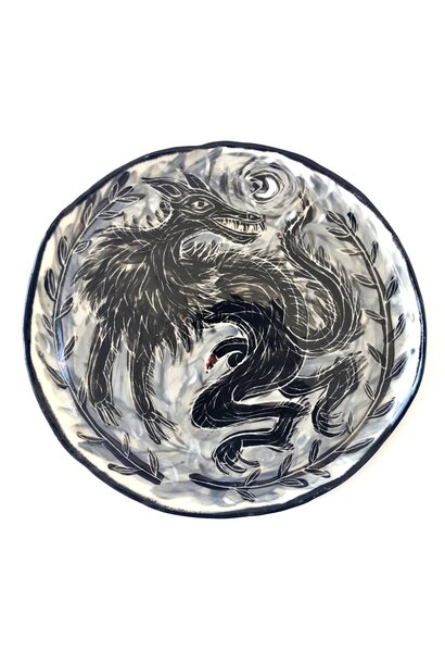 SOLD - Paul O'Connor - The Whole of the Moon Plate II, 2024 - Glazed porcelain - 17x17x1cm