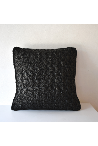 Ky DEVITIIS Collective - 07 HABITAT - Coal Plastic Weave  Cushion Small - 40 x 40cm