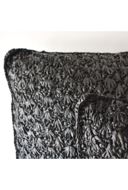 Ky DEVITIIS Collective - 07 HABITAT - Coal Plastic Weave  Cushion Large - 50 x 50cm