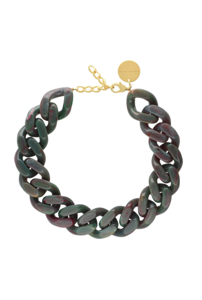 Vanessa Baroni - Big Flat Chain Necklace - Green Marble - Germany