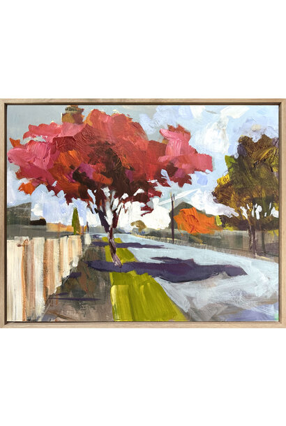 Mike Staniford - Autumn Scarlet/Battery Point, 2023 - Acrylic on board - 43x53cm framed