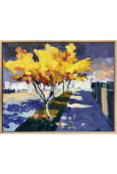 Mike Staniford - Autumn Gold/Battery Point, 2023 - Acrylic on board - 43x53cm framed