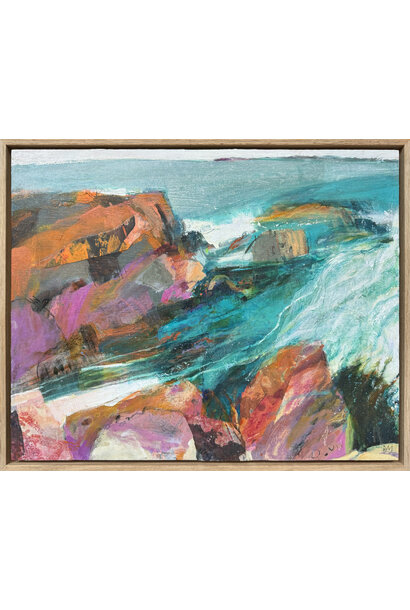 Debbie Mackinnon - How Deep is the Ocean, 2023 - Acrylic and mixed media on birch panel - 43x53cm framed