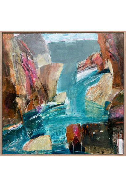 Debbie Mackinnon - The Air That I Breathe, 2023 - Acrylic and mixed media on birch panel, 63x63cm framed