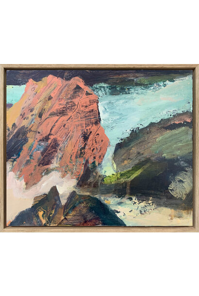 Debbie Mackinnon - Standing Steady, 2023 - Acrylic and mixed media on birch panel - 28x33cm framed