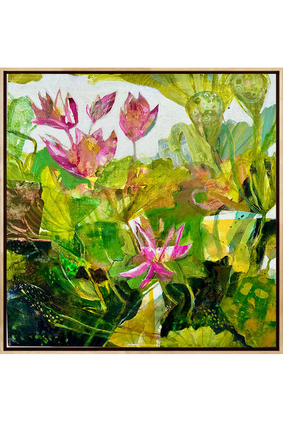 Debbie Mackinnon - High Hopes 2, 2023 - Acrylic and mixed media on panel - 63x63cm framed