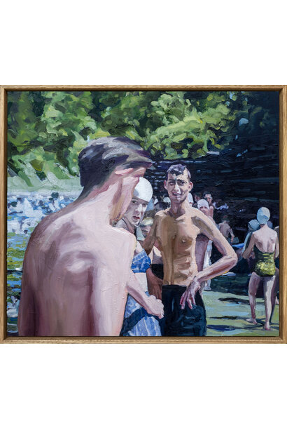 James King - Bathers, 2023 - Oil on timber panel - 45x50cm framed
