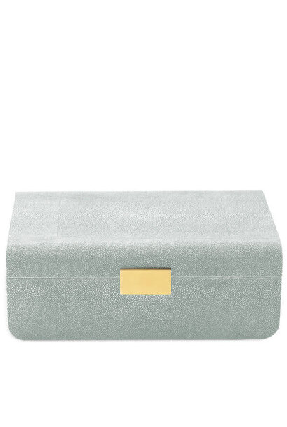 AERIN - Modern Embossed Shagreen Large Jewellery Box - Mist