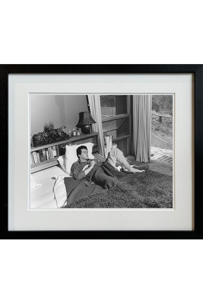 Sid Avery - Rock Hudson at his North Hollywood home 1952 - Black and white photograph - 11x14" - Black timber frame with non-reflective glass