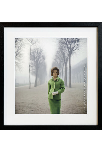 Mark Shaw - Henrietta Tiarks Among the Trees wears Crahay for Ricci, Paris, 1959 - 40.5 x 40.5cm framed - Black frame with non-reflective glass