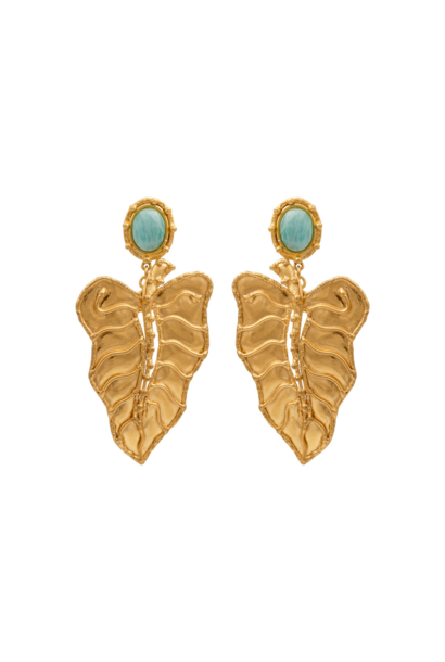 Sylvia Toledano - Botanica Clip On Earrings  with Amazonite - Paris
