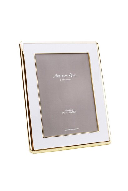 Addison Ross - White Enamel Curve Frame - Gold - 5x7"