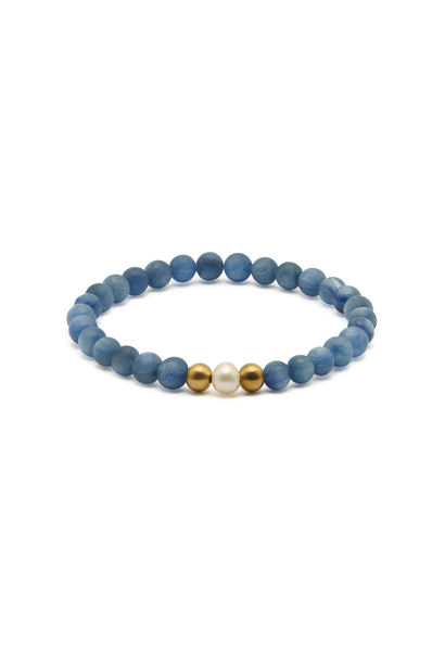 SPIRITUS STONES - WANDERLUST VOYAGER BRACELET WITH PEARL & KYANITE
