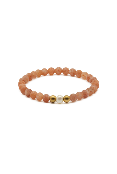 SPIRITUS STONES - WANDERLUST SUNRAY BRACELET WITH PEARL & SUNSTONE