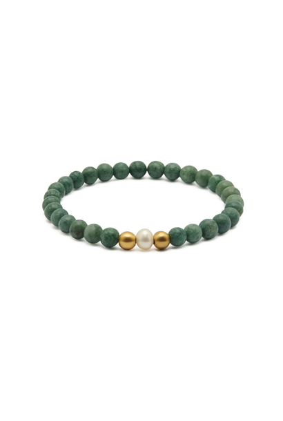 SPIRITUS STONES - WANDERLUST WEALTH BRACELET WITH PEARL & BURMESE JADE