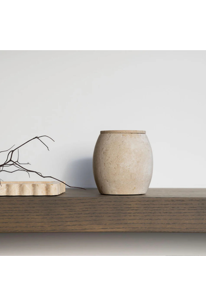 Co Theory - Collector Cannister - Beige Travertine