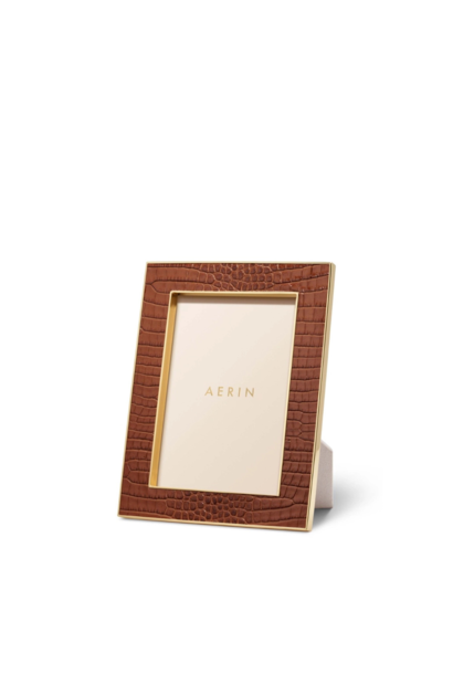 AERIN - Classic Croc Leather Frame - 5x7" - Chestnut Brown