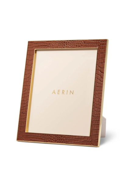 AERIN - Classic Croc Leather Frame - 8x10" - Chestnut Brown