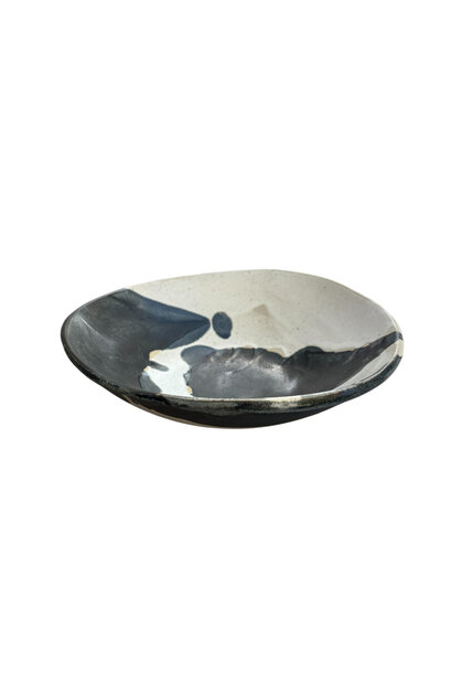 Linda Bretherton - Black & White Serving Bowl #5 - Stoneware - 26x25x7cm