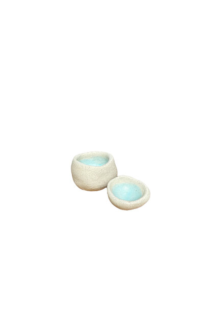 Linda Bretherton - Betty + Barney Bedside Box #2, 2025 - Stoneware with Chun aqua interior glaze and liquid quartz seal - 5.5x5.5x6cm