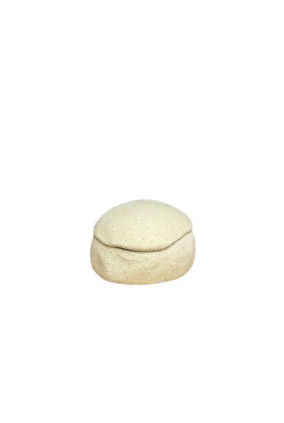 Linda Bretherton - Fred + Wilma Salt and Pepper Box #1, 2025 - Stoneware with white interior glaze and liquid quartz seal - 5x7.5x8cm