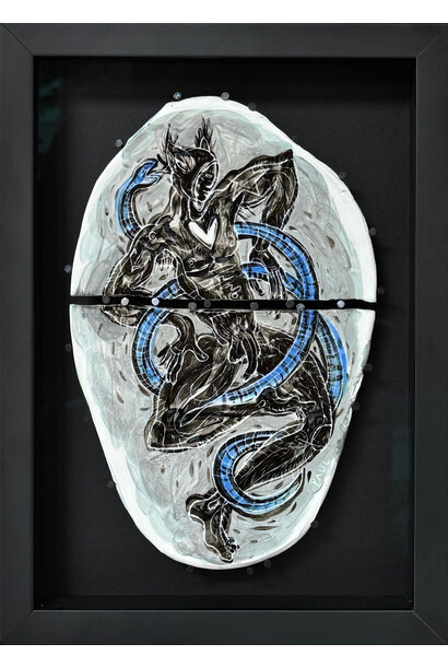 Paul O'Connor - I Guess I Like it Like That, 2024 - Porcelain, glaze and tacks - 33x23.5x6cm framed