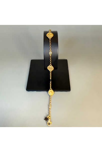 WILFRID & HEATH - Atlas Chain Bracelet  - Sterling Silver 24k Gold Plated with Natural Diamonds - Handmade in Turkey