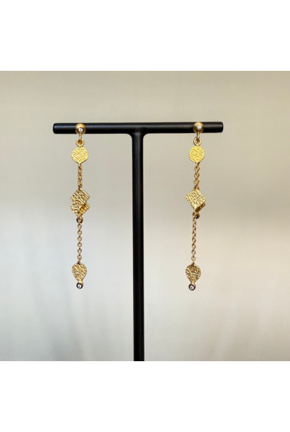 WILFRID & HEATH - Atlas Earrings - Sterling Silver 24k Gold Plated with Natural Diamonds - Handmade in Turkey