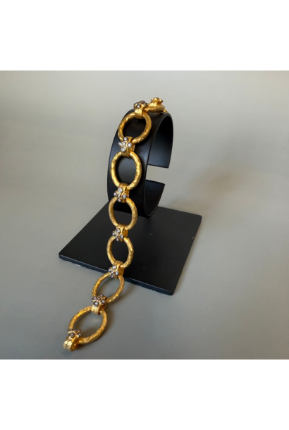 WILFRID & HEATH - Eternal Voyage Bracelet - Sterling Silver 24k Gold Plated with Natural Diamonds - Handmade in Turkey