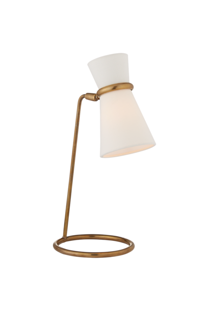 AERIN - Clarkson Table Lamp in Hand-Rubbed Antique Brass and Black with Linen Shade