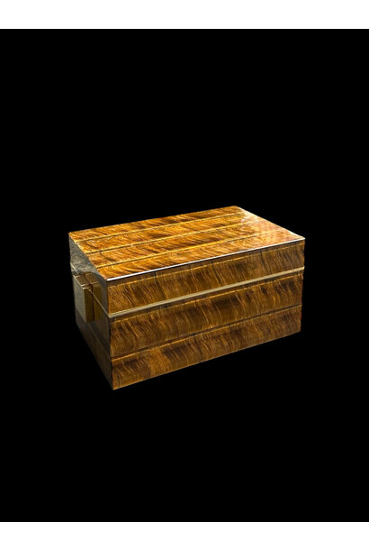 Giuliano Tincani - Tiger's Eye and Gilded Bronze Box / Urn