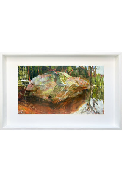 Debbie Mackinnon - Reflecting Further, 2025 - Acrylic and mixed media on birch panel - 32x50cm framed