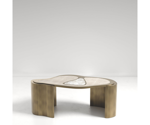 KIFU Paris - Mask Coffee Table - Antique Natural Shagreen White