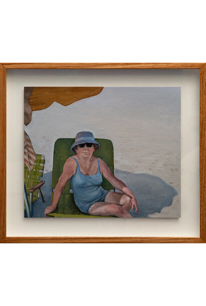 James King - Sunbather, 2024 - Oil on linen panel - 25x30cm framed