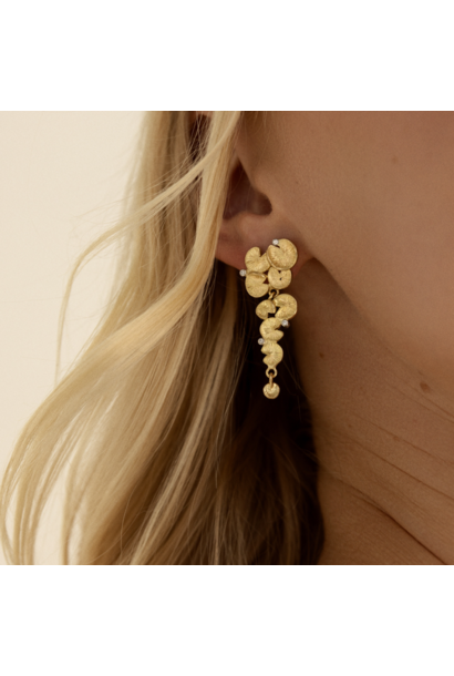 JOYASABI - Song of the Naiad Luxe Diamond Earrings - 18ct Yellow Gold - Handmade in Tasmania