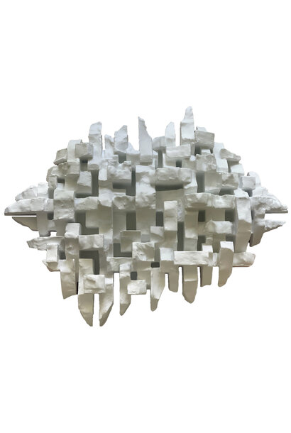 Dan Schneiger - Composition 11.21: White City - Mixed Media Wall Sculpture - 112x89x20.5cm