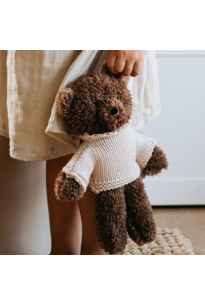 Milo Bear Medium  Soft Toy - Cotton and Australian Merino Wool blend Fabrics