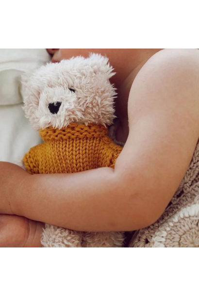 Dulcie Bear  Soft Toy Mini - Cotton and Australian Merino Wool blend Fabrics
