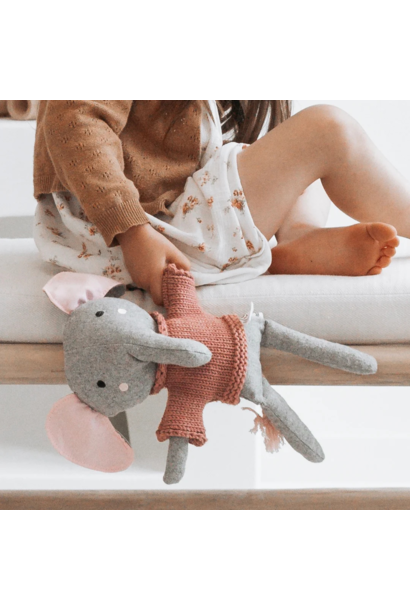 Edwina Elephant Soft Toy - Cotton and Australian Merino Wool blend Fabrics