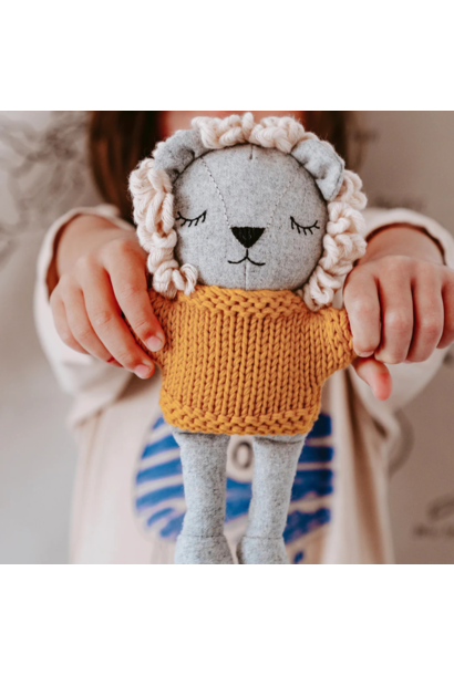 Percy Lion  Soft Toy - Cotton and Australian Merino Wool blend Fabrics